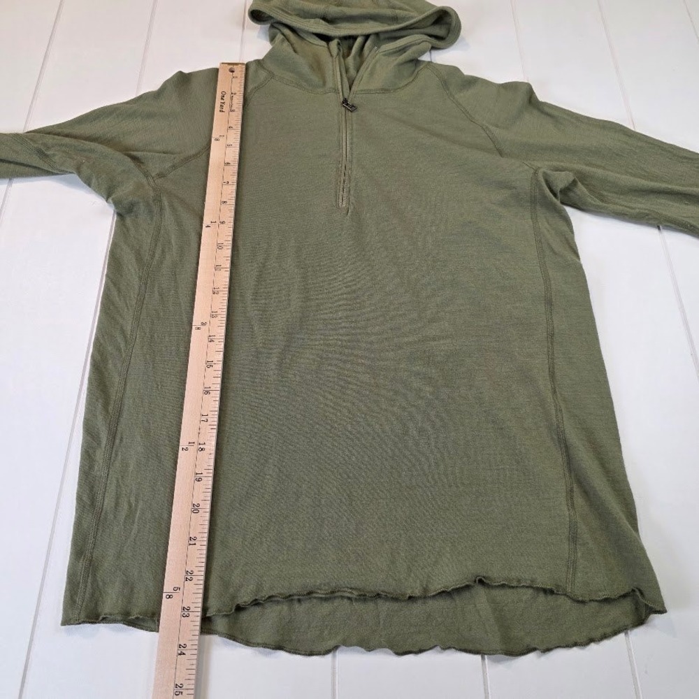 Duckworth Womens S 1/4 Zip Hoodie Olive Green 100% Rambouillet Merino Wool USA - Picture 11 of 11